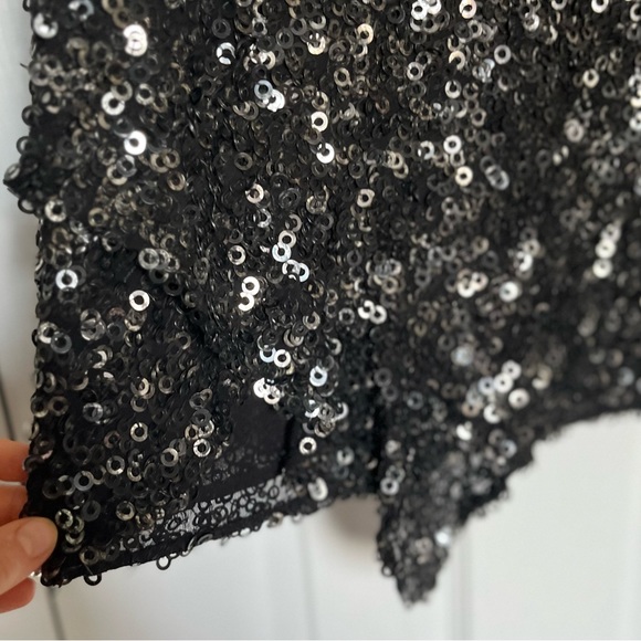 3.1 Phillip Lim Sequin 100% Silk Long Sleeved Gunmetal Cocktail Dress Sz 4 - Picture 6 of 14